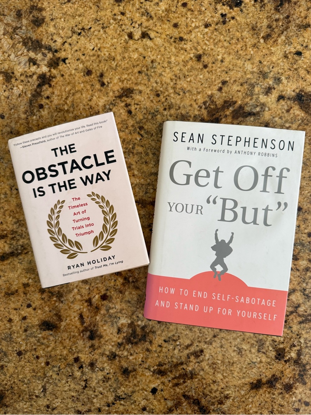Bundle of 2 hardcover books. -Get off Your Butt , And The Obstacle in the Way